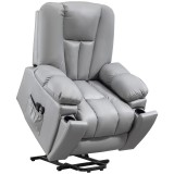 HOMCOM Scaun Electric Rabatabil cu 8 Puncte de Masaj și Telecomandă, Fotoliu Modern din Microfibră, 94x96x106 cm, Gri | Aosom Romania