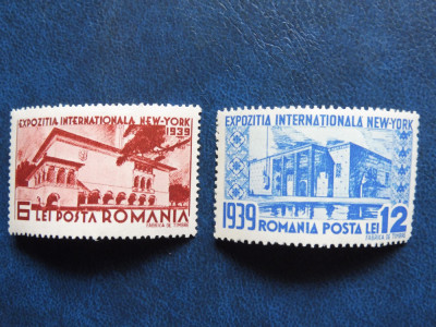 Romania 1939 LP 129 EXPOZITIA INTERNATIONALA NEW-YORK Nestampilate Sarniera (T96 foto