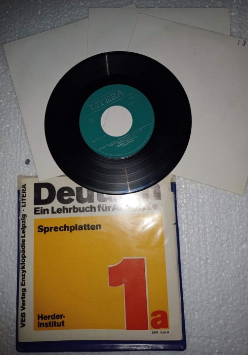 Curs &quot;Limba Germana pentru Straini&quot; 3 viniluri (tip single) Leipzig (RDG) 1979