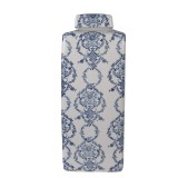 Cumpara ieftin Vaza flori ceramica alba albastra 16x16x41 cm