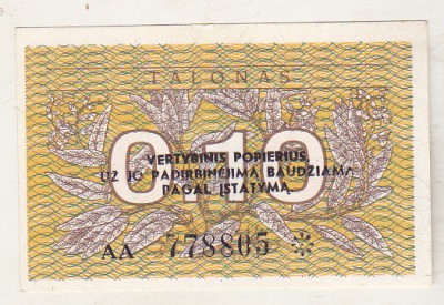 bnk bn Lithuania Lituania 0.10 talonas 1991 aunc foto