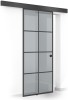 Usa culisanta Boss &reg; Black, model Rezidence negru, 60x215 cm, sticla 8 mm gri securizata, glisanta in ambele directii, Modern Glass Art