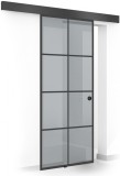 Usa culisanta Boss &reg; Black, model Rezidence negru, 80x215 cm, sticla 8 mm gri securizata, glisanta in ambele directii