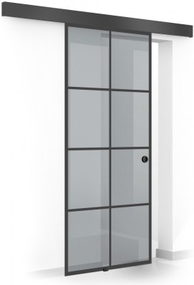 Usa culisanta Boss &amp;reg; Black, model Rezidence negru, 80x215 cm, sticla 8 mm gri securizata, glisanta in ambele directii foto