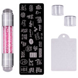 Cumpara ieftin Set Stampila Unghii + Matrita Crystal Nail Art, XY-20 - SensoPRO Milano