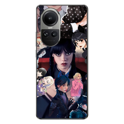 Husa compatibila cu Oppo Reno10 5G Silicon Gel Tpu Model Wednesday Addams Colaj Scene Film foto