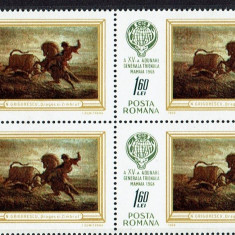 A 15-a adunare de vanatoare - Mamaia, 1968, bloc de 4, nr. lista 673