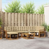vidaXL Set de canapele de exterior cu pernă 8 pcs Natural și Bej 3368908