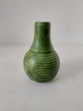 Vaza ceramica vintage Mid Century West Germany 460 10, verde, 10cm inaltime