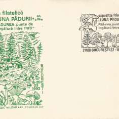 România, Expoziţia filatelică "Luna pădurii", plic, Bucureşti, 1992
