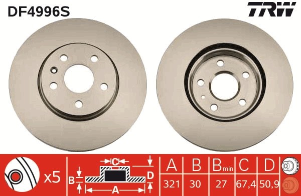 TRW DF4996S Disc frana