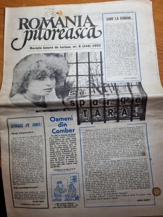 romania pitoreasca iunie 1992-art. m. eminescu,orasul cluj,poiana brasov