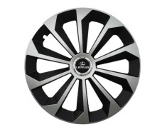Set 4 capace roti Fame Gri-Negru cu inel R15, pentru gama auto Lexus