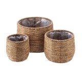 Cumpara ieftin Set 3 ghivece flori fibre naturale 18 x 19 cm, 24,5 x 22 cm, 31 x 25 cm
