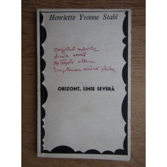Henriette Yvonne Stahl - Orizont, linie severa