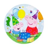 Farfurii Carton Peppa Pig, Set 6 Bucăți, 18 cm, Multicolor, CMCLASS
