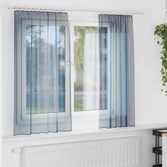 Gossi perdele voile cu bucle 2 buc albastru regal 140x140 cm