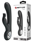 Vibrator Pretty Love Carina, 7 Moduri Vibratii, Silicon, USB, Negru, 19 cm