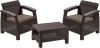Set Mobilier Terasa Rattan Maro-Taupe Curver Corfu Weekend - 2 Fotolii, 1 Masuta - Elegant, Confortabil, Durabil