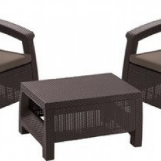 Set mobilier terasa rattan maro-taupe cald Corfu Weekend CURVER