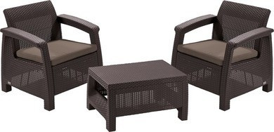 Set mobilier terasa rattan maro-taupe cald Corfu Weekend CURVER