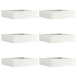 vidaXL Margine pentru gazon 6 pcs Alb 50 x 50 x 13 cm Oțel 874719