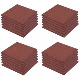 Cumpara ieftin Placi de protectie la cadere 24 buc. rosu, 50x50x3 cm, cauciuc