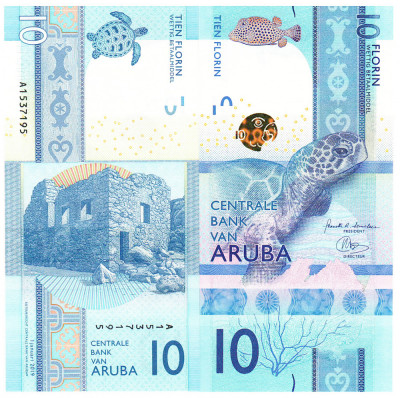 Aruba 10 Florin 2019 P-21a UNC foto