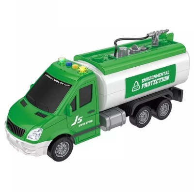 Masina pompieri 29 cm cu sunete, lumini si furtun apa, verde foto