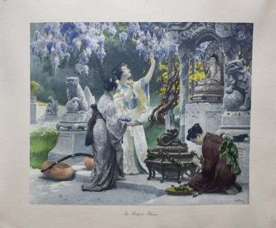 Alois Hans Schram (1864-1919) - Gheise decorand templul lui Buddha foto