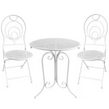 Set mobilier gradina metalic Elba, 2 scaune pliabile, 1 masa, alb Household NewTrend