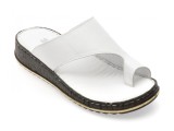 Cumpara ieftin Papuci SHOOZY albi, EV2849, din piele naturala