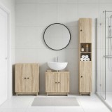 Cumpara ieftin Set de cabinet pentru baie cu 3 piese EDE Stejar Sonoma