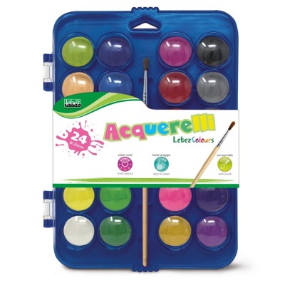 Set 24 culori acuarela, cu pensula inclusa foto