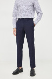 Sisley pantaloni barbati, culoarea albastru marin, mulata