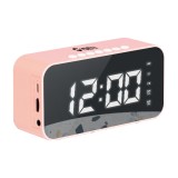 Cumpara ieftin Ceas digital wireless iSEN S15, Roz, Bluetooth, Termometru, Display Led, Alarma, Radio FM, Difuzoare HD, Redare TF Card, 1200mAh