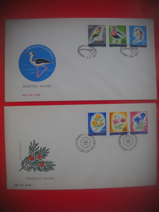 HOPCT PLIC FDC 3581 SET 2 FDC OCROTIREA NATURII 1973