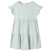 Rochie Copii Verde Menta 140 (9-10 ani) Bumbac Maneci Volane VidaXL