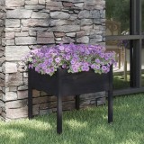 Gossi jardiniera de gradina, negru, 70x70x70 cm, lemn masiv de pin
