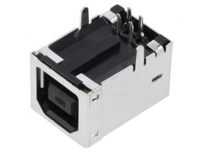 Soclu USB B PCB THT 90&amp;deg; Ecranat Aurit foto