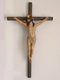 Cumpara ieftin Cruce de perete, Crucifix antic, sculptura tip Olot, Isus pictat 73,8x44,7cm