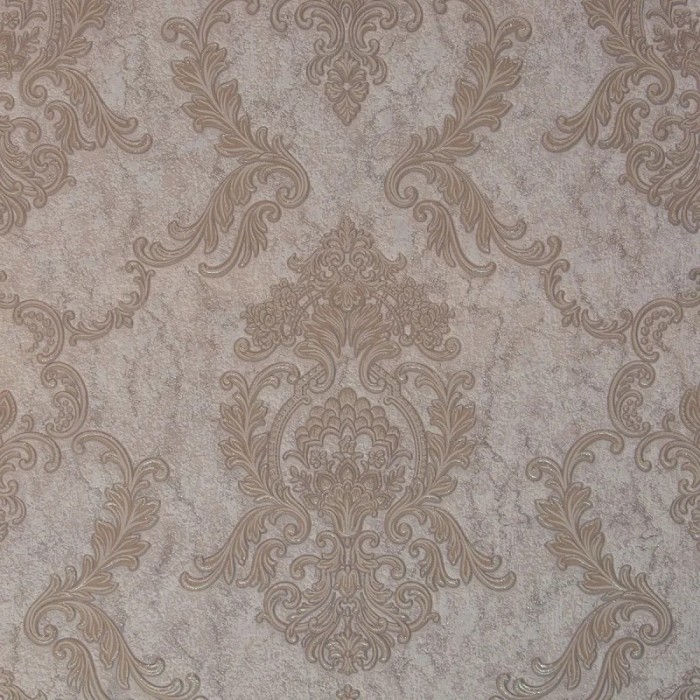 Tapet clasic, baroc, crem, argintiu, cu sclipici fin, 2230400-61