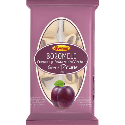 Cornulete cu Umplutura de Prune Boromir, 300 g, Cornulete Gem Prune, Cornulete Dulci, Dulciuri Boromir, Cornulete Gem de Prune, Cornulete Fragede, Cor foto