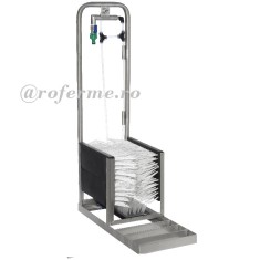 Dispozitiv cu perie igienizare incaltaminte, inox
