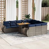 Gossi set canapele de gradina cu perne, 11 piese, gri, poliratan