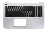 Carcasa superioara cu tastatura palmrest Laptop, Asus, 90NB0622-R31US0, 13NB0622AP0312, 13N0-R7A0A13, varianta plastic, argintie, layout US, Lenovo