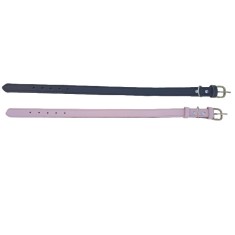Set 2 zgarzi piele naturala roz si negru 60 x 2.5 cm, circumferinta 37-48 cm