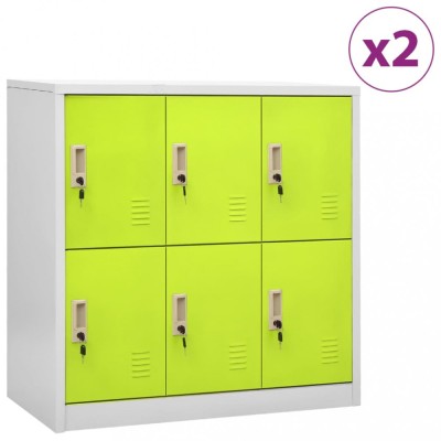 vidaXL Dulapuri vestiar 2 buc. gri deschis și verde 90x45x92,5 cm oțel 3095234 foto
