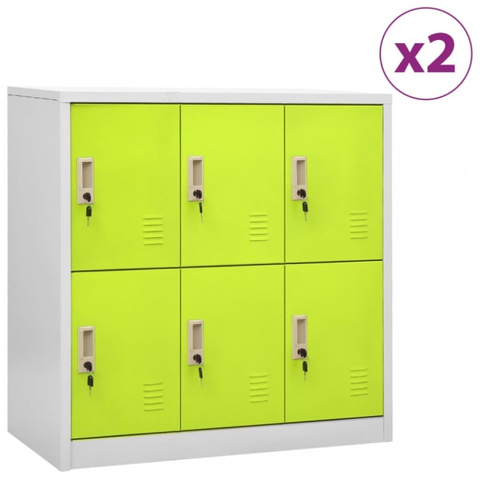 vidaXL Dulapuri vestiar 2 buc. gri deschis și verde 90x45x92,5 cm oțel 3095234