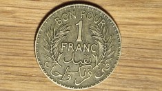 R08 Tunisia protectorat francez -moneda de colectie- 1 franc 1941 - senzationala !